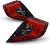 Fits 2016 2017 2018 2019 2020 Honda Civic Sedan [US Built] Red Smoked Outer Tail Lights Pair Driver Left+Passenger Right