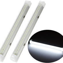 2pcs 72 LEDs 13.5 inches 24V Interior Light Lamp Strip Bar with On-Off Switch for Car Van Bus Caravan Truck RV Camper Boat Work as Map Light Dome Light Trunk or Cargo Area Light Rear Room Light, Pair