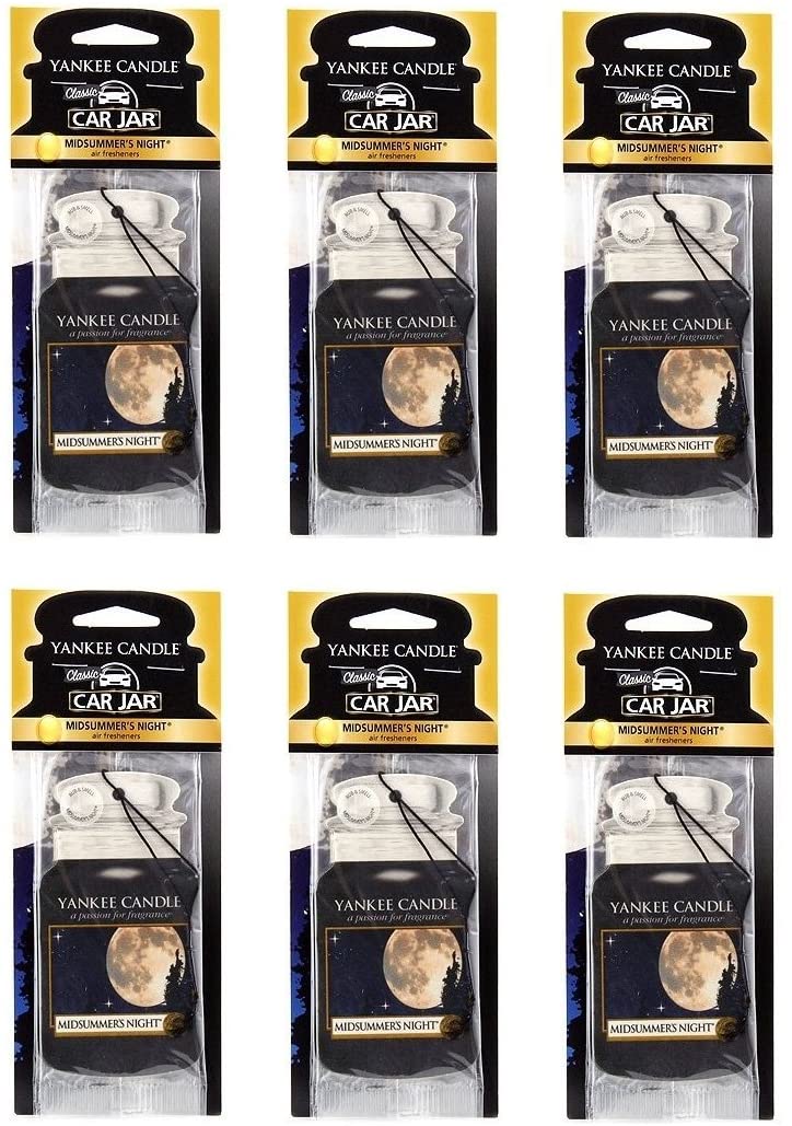 Yankee Candle MidSummer's Night Paper Car Jar Hanging Air Freshener (Pack of 6)