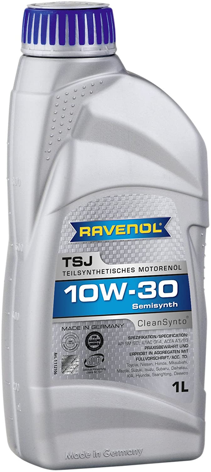 RAVENOL J1A1558 TSJ 10W-30 Semi-Synthetic Motor Oil - API SN/SM & ILSAC GF-5 (1 Liter)