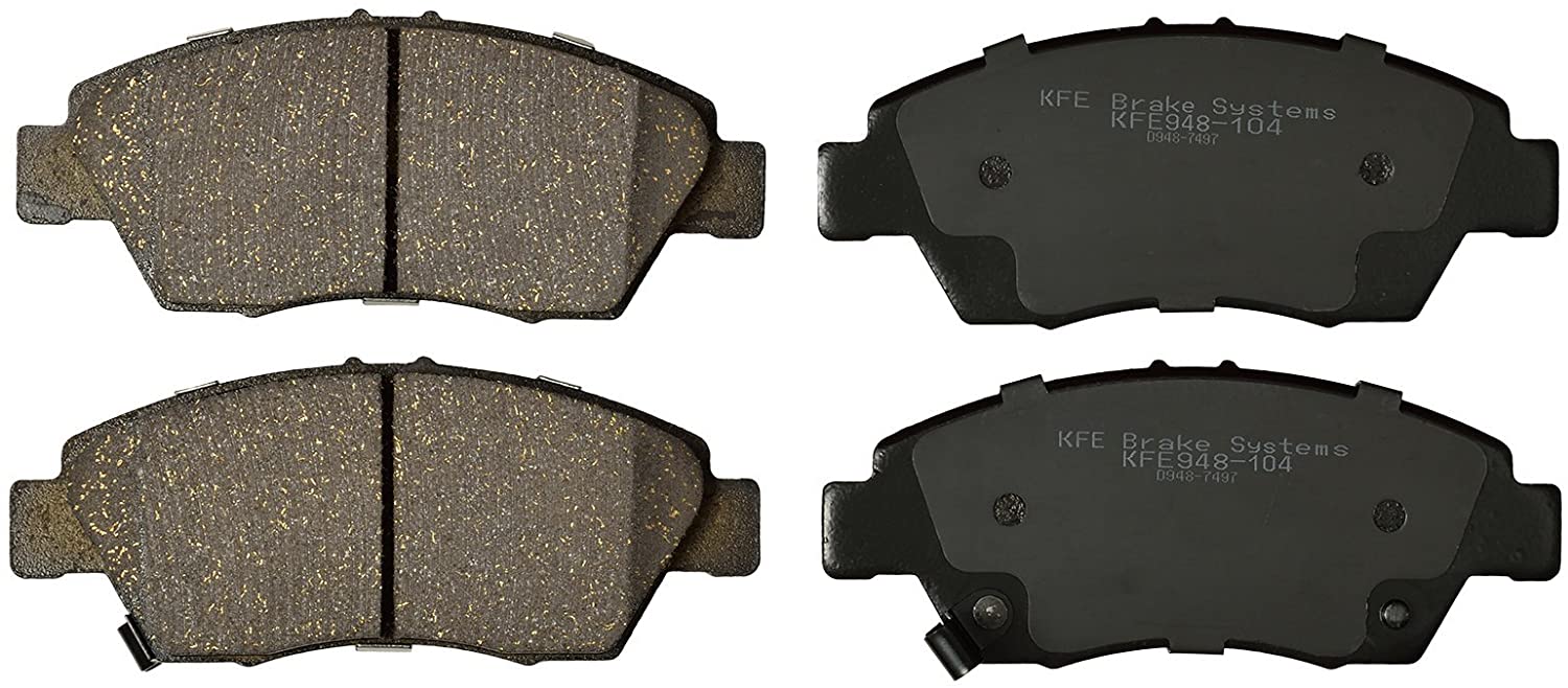 KFE KFE948-104 Ultra Quiet Advanced Premium Ceramic Brake Pad Front Set Compatible with: Honda Civic, Fit; Acura ILX, RSX