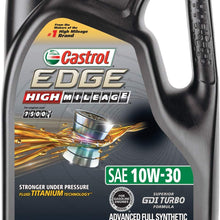 Castrol 03129C EDGE High Mileage 10W-30 Advanced Full Synthetic Motor Oil, Black, 5 quart