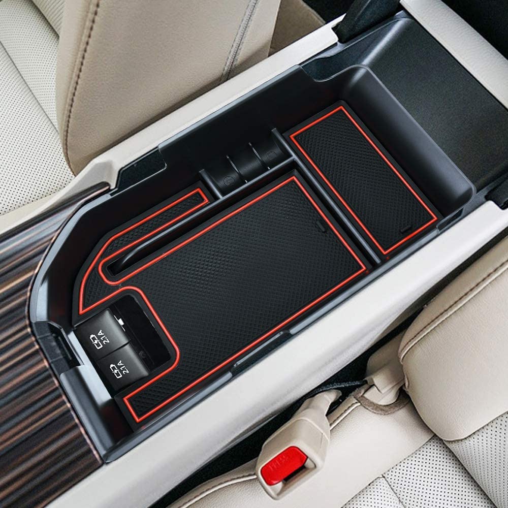 JoyTutus Center Console Organizer Tray for Toyota Camry XLE or XSE 2018 2019 2020/Toyota Camry LE or SE 2020 Armrest Storage Box Insert Car Center Console Tray Fits 2 USB Ports