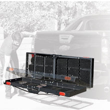 Haul Master 750 lb. Capacity Heavy Duty Hitch Mount Folding Cargo Carrier