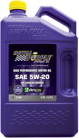 Royal Purple 51520 API-Licensed SAE 5W-20 High Performance Synthetic Motor Oil - 5 qt.