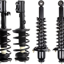 HUBDEPOT 4PC Front and Rear Pair Complete Strut & Coil Spring Assembly fit for 2003-2008 Toyota Corolla [US Stock]