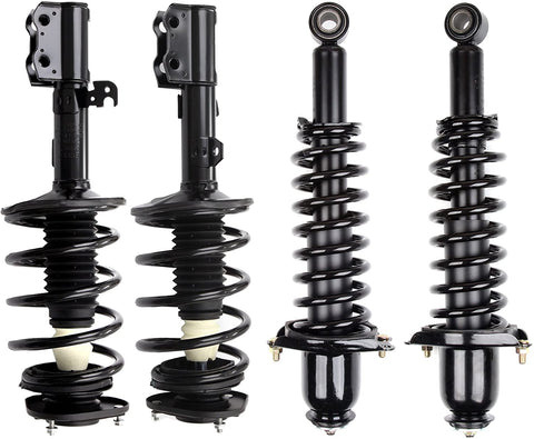 HUBDEPOT 4PC Front and Rear Pair Complete Strut & Coil Spring Assembly fit for 2003-2008 Toyota Corolla [US Stock]