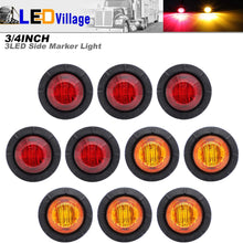 10 Pcs TMH 3/4 Inch Mount 5 pcs Amber & 5 pcs RED LED Clearance Markers Bullet Marker lights, side marker lights, led marker lights, led side marker lights, led trailer marker lights