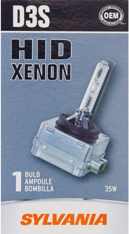 SYLVANIA - D3S Basic HID (High Intensity Discharge) Headlight Bulb - High Performance Bright, White, and Durable Lamp (Contains 1 Bulb)