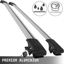 Bestauto Aluminum Roof Rack 165LBS Roof Top Crossbar Set Locable luggage Baggage Carrier, Compatible With Jeep Renegade 14-18, Toyota Highlander 01-13, BMW X5 00-18 NOT Fit for 2016 Hyundai Tucson