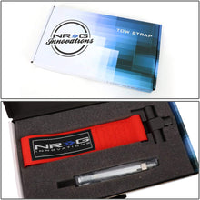 NRG Innovations TOW-163RD Front/Rear Bumper 2.25 Inches Wide Nylon Towing Hook Belt Strap + LED Keychain Flashlight