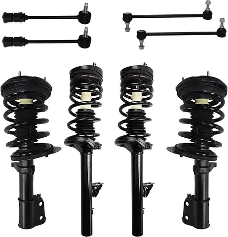 Detroit Axle - Front Rear Struts Assembly w/Sway Bar Links Replacement for Chrysler 300M Concorde LHS Dodge Intrepid