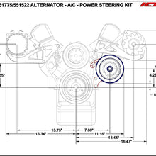 ICT Billet SBC Alternator Power Steering A/C Compressor Bracket Kit for Long Water Pump 305 327 350 383 5.0L 5.7L V8 Eight Cylinder Carburetor V Belt Compatible With Chevrolet 551745