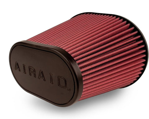 Airaid 721-479 Universal Clamp-On Air Filter: Oval Tapered; 6 in (152 mm) Flange ID; 7 in (178 mm) Height; 9 in x 7.25 in (229 mm x 184 mm) Base; 6.25 in x 3.75 in (159 mm x95 mm) Top
