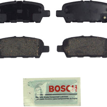 Bosch BE905 Blue Disc Brake Pad Set for Infiniti (EX, FX, G, JX, M, Mh, Q, QX); Nissan: Z, Altima, Juke, Leaf, Maxima, Murano, Pathfinder, Quest, Rogue, Sentra, X-Trail; Renault; Suzuki, Rear