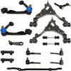 Detroit Axle - 4WD 15pc (Front Upper Lower Control Arms + Sway Bars + Tie Rods + Idler Arm (2.48 Bolt Pattern) + Center Link & Sleeves Replacement for Ford Lincoln SUV