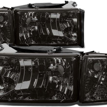 4Pcs Smoked Housing Clear Corner Headlight Corner Light Lamps Kit Replacement for Dodge Ram 1500 2500 3500 2nd Gen 94-02