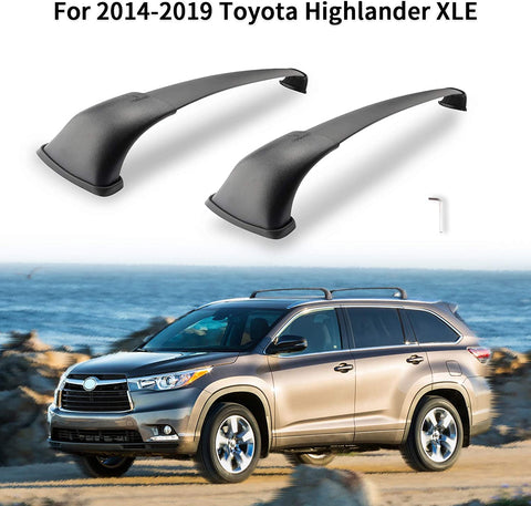 MONOKING Roof Rack Cross Bars Compatible with 2014-2019 Toyota Highlander XLE SE Limited, Aluminum ABS Luggage Crossbar Carrier Canoe Bike Kayak Cargo Rooftop 155 LBS Max Load