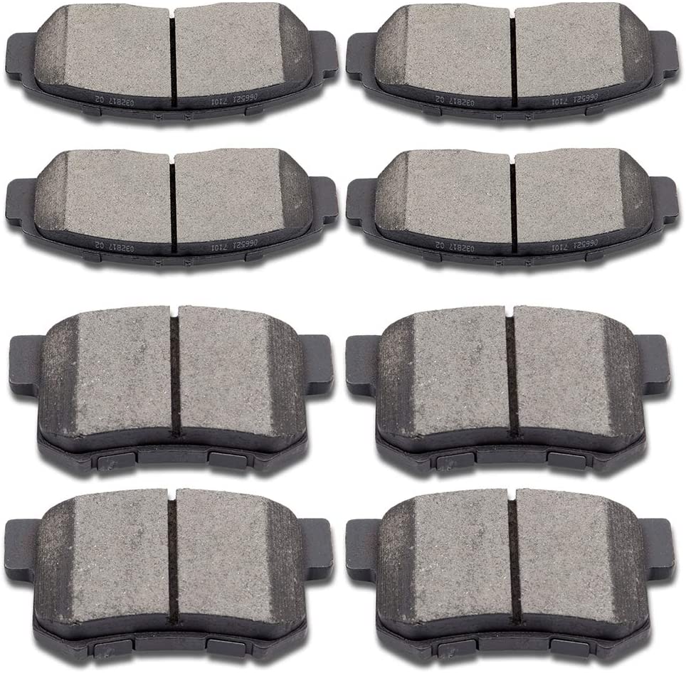 SCITOO Ceramic Front Rear Disc Brake Pad Set fit for 2001-2003 Acura CL, 1999-2004 Acura RL, 1999-2008 Acura TL
