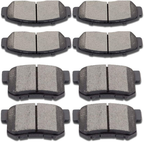 SCITOO Ceramic Front Rear Disc Brake Pad Set fit for 2001-2003 Acura CL, 1999-2004 Acura RL, 1999-2008 Acura TL