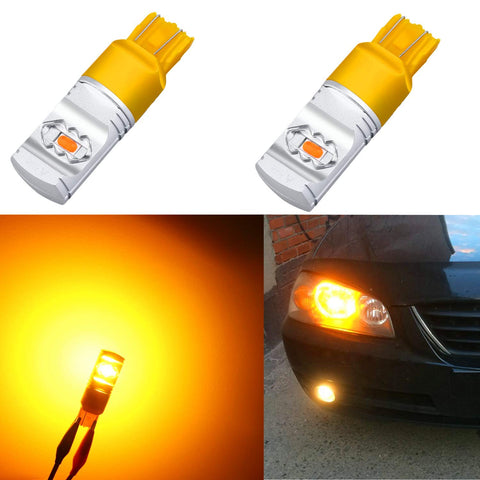 Alla Lighting 3800lm T20 7440 7443 Amber Yellow LED Bulbs Xtreme Super Bright 7441 7440NA 7444NA WY21W High Power ETI 56-SMD 12V Car Truck Turn Signal Blinker Lights