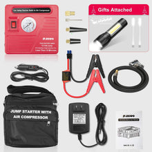 Car Jump Starter with Air Compressor, 1000 AMP Peak Jump Cable, 120 PSI Air Pump, 18000mAh Li-on Battery Jump Pack, Built-in 2 USB Ports and 2 LED Lights