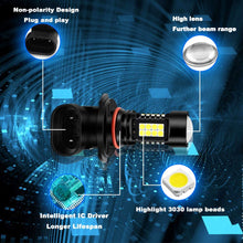 Viesyled 9005 HB3 Fog Light Bulbs LED 35W Ultra Extremely Bright 3030 Chips 2000 Lumens 6000K Xenon White 12-30V Replacement Fog Spot DRL Daytime Light Bulbs Lamps (Pack of 2)