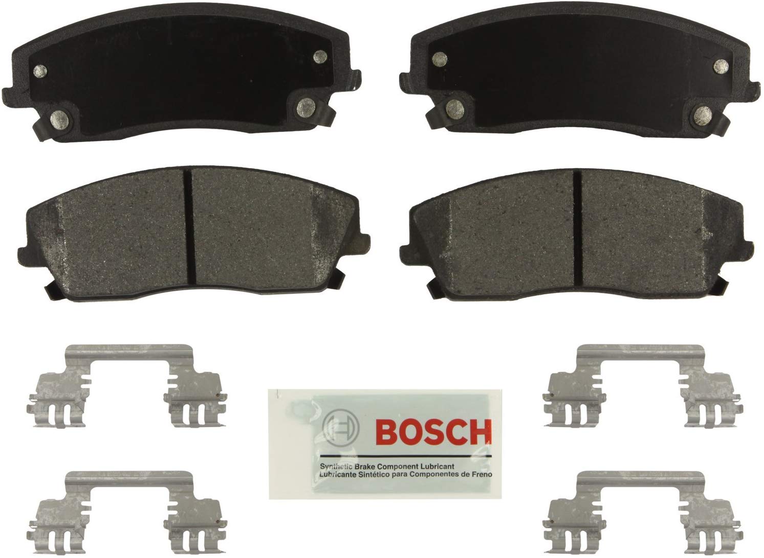 Bosch BE1056H Blue Disc Brake Pad Set with Hardware for Select Chrysler 300 and Dodge Challenger, Charger, Magnum - FRONT