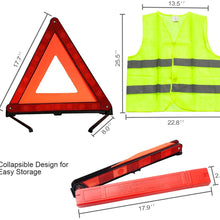 XOOL Triple Warning Triangle Emergency Warning Triangle Reflector Safety Triangle Kit Suitable for Roadside Emergencies, 3-Pack