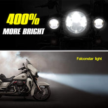 7" Motorcycle LED Headlights for Harley Davidson,2 PCS 4.5" LED Fog Lights Kits, Halo LED Headlamp Bracket Mounting Ring, 3 in 1 for Road King, Road Glide, Street Glide, Electra Glide, Ultra Limited