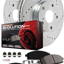 Power Stop K6023 Front & Rear Brake Kit with Drilled/Slotted Brake Rotors and Z23 Evolution Ceramic Brake Pads