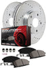 Power Stop K6023 Front & Rear Brake Kit with Drilled/Slotted Brake Rotors and Z23 Evolution Ceramic Brake Pads