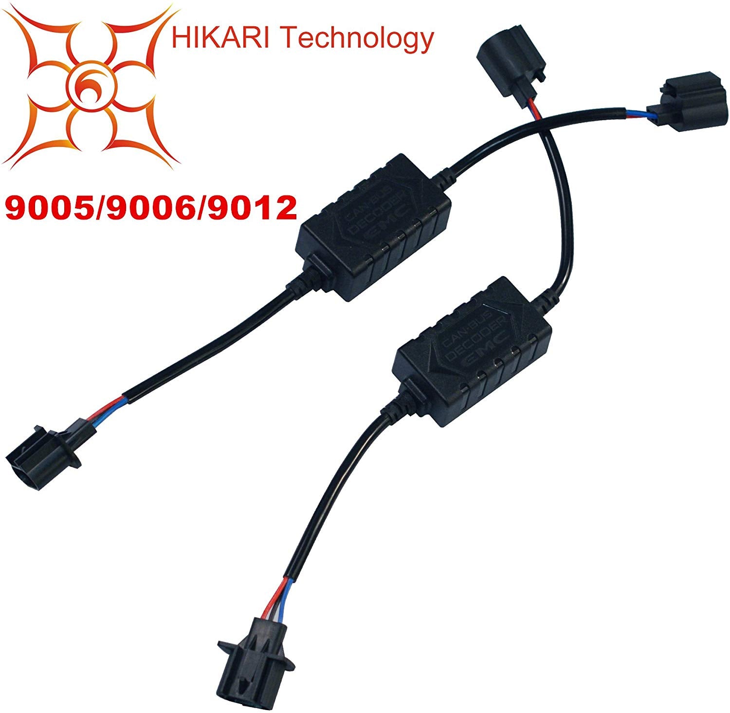 HIKARI PAIR LED Conversion Kit Headlight Canbus Error Free Anti Flickering Resistor Decoder - 9012/9005/9006