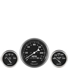 AutoMeter 1740 Gauge Kit, 5 Pc, 3 3/8" & 2 1/16", Elec. Speedometer, Old TYME Black