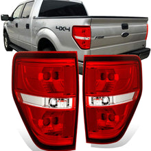 AmeriLite Red/Clear Brake Rear Direct OE Replacement Tail Lights for 2009-2014 Ford F150 F-150 - Passenger and Driver Side