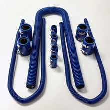 Pirate Mfg 48" Blue Stainless Flexible Radiator & Heater Hose Kit W/Blue End Caps