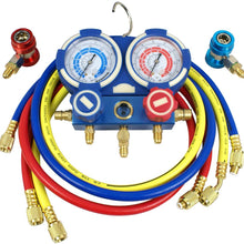 ZENY Diagnostic A/C Manifold Gauge Set R134a Refrigeration Kit Brass Auto Serivice Kit 4FT w/Case, 1/4" SAE Fittings