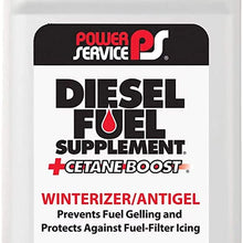 Power Service 1025-12PK +Cetane Boost Diesel Fuel Supplement Anti-Freezer - 1 Quart, (Pack of 12)