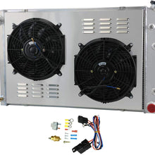 CoolingCare Aluminum Radiator+ Shroud + 2X12" Fan for 1973-93 Chevy C/K Series Pickup Truck, 3 Row Core