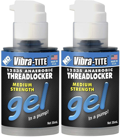 Vibra-TITE 125 Removable Medium Strength Gel Anaerobic Threadlocker, 35 ml Pump, Blue (Тwo Рack)