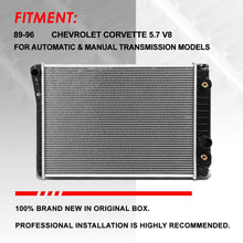 1052 OE Style Aluminum Core Cooling Radiator Replacement for Chevy Corvette 5.7L V8 AT MT 89-96