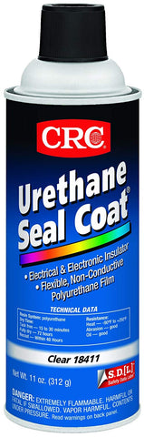 CRC Urethane Seal Coat Viscous Liquid Coating, 250 Degree F Maximum Temperature, 11 oz Aerosol Can, Clear - 18411