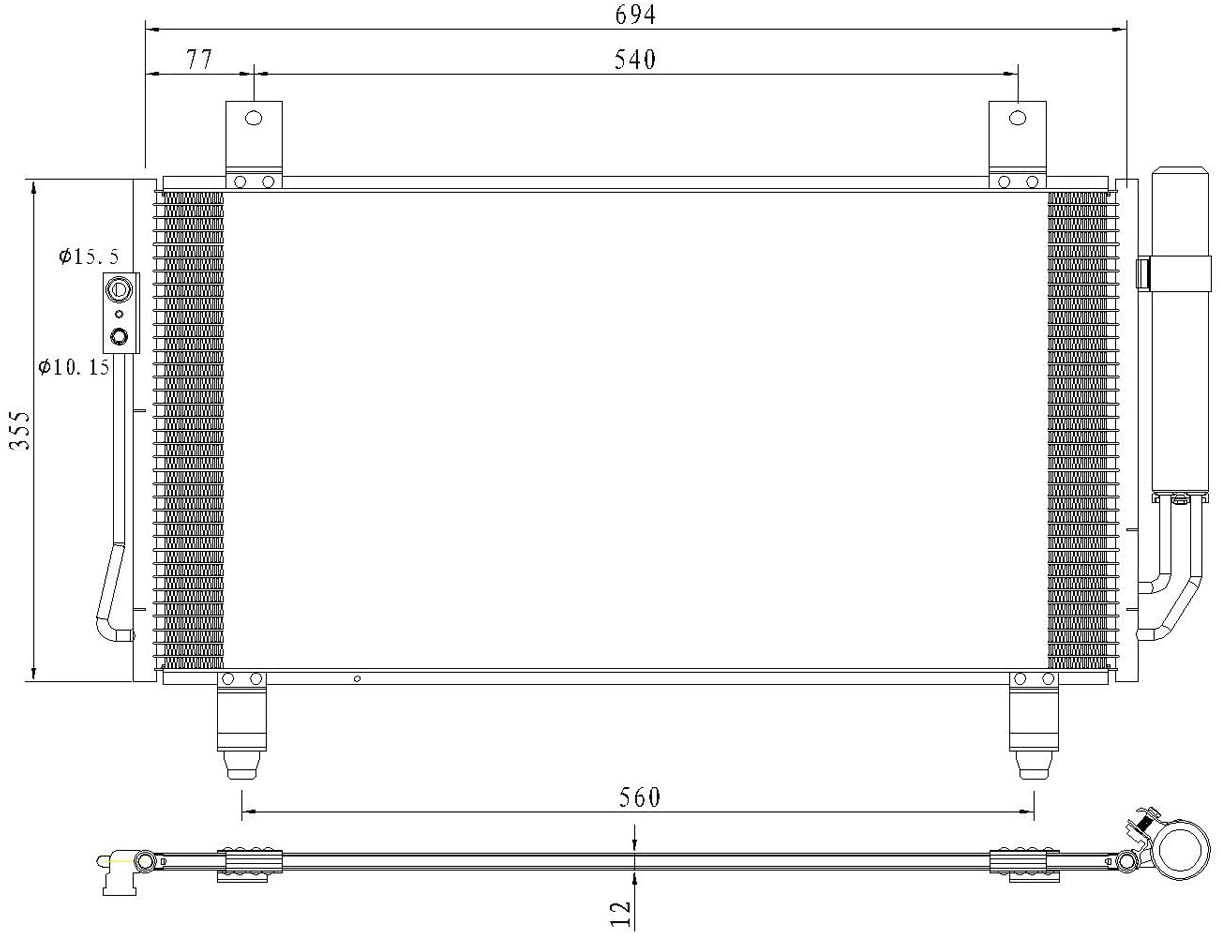 OE Replacement MITSUBISHI OUTLANDER A/C Condenser (Partslink Number MI3030174)