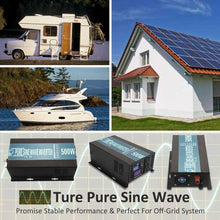 WZRELB RBP50012VCRT 500W 12V 120V Pure Sine Wave Solar Power Inverter with Remote Control Switch