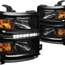 DNA Motoring HL-LED-CSIL14-BK-AM Headlight Assembly (Driver and Passenger Side)