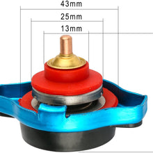 Mrcartool 1.3BAR Car Radiator Cap Cover with Temperature Gauge 0-200 ℃ Meter Industrial Aluminum (1.3BAR, Small Head)