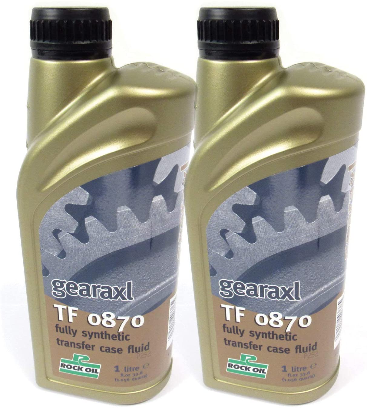 Set of 2 Rock Oil TF-0870 Full Synthetic Transfer Case Fluid (1 Liter) for Land Rover LR3, LR4, Range Rover Full Size, and Sport/Sport Supercharged