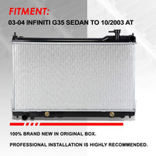Replacement for 03-04 Infiniti G35 Sedan AT Lightweight OE Style Full Aluminum Core Radiator DPI 2455