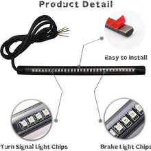 LivTee Waterproof 8" Motorcycle All-in-one LED Light Strip Tail Brake Stop Turn Signal Lights for Motorbike Scooter Quad Cruiser Harley Kawasaki Yamaha Suzuki Off Road, Red/Amber