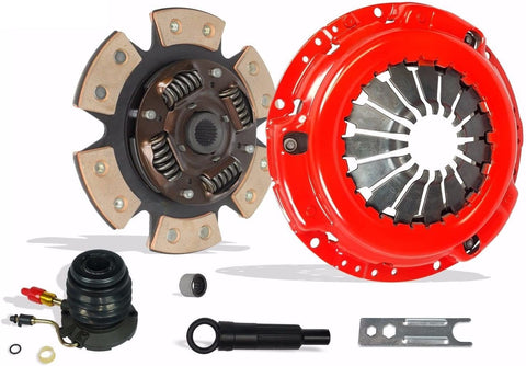 Clutch With Slave And Dust Boot Kit Compatible With B2300 B2500 B3000 Ranger XL XLT SE SX STX Splash Base Edge 11/1994-2011 2.5L 2.3L Gas SOHC 3.0L V6 Gas OHV (6-Puck Disc Stage 3; 07-116RCBSN)
